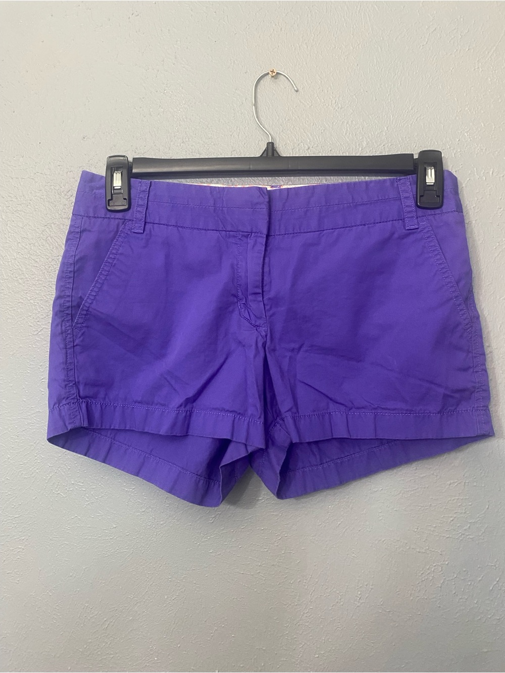 J. Crew Violet Cotton Chino Shorts Preppy Size 4
